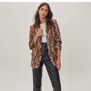 NastyGal Snake Print Blazer